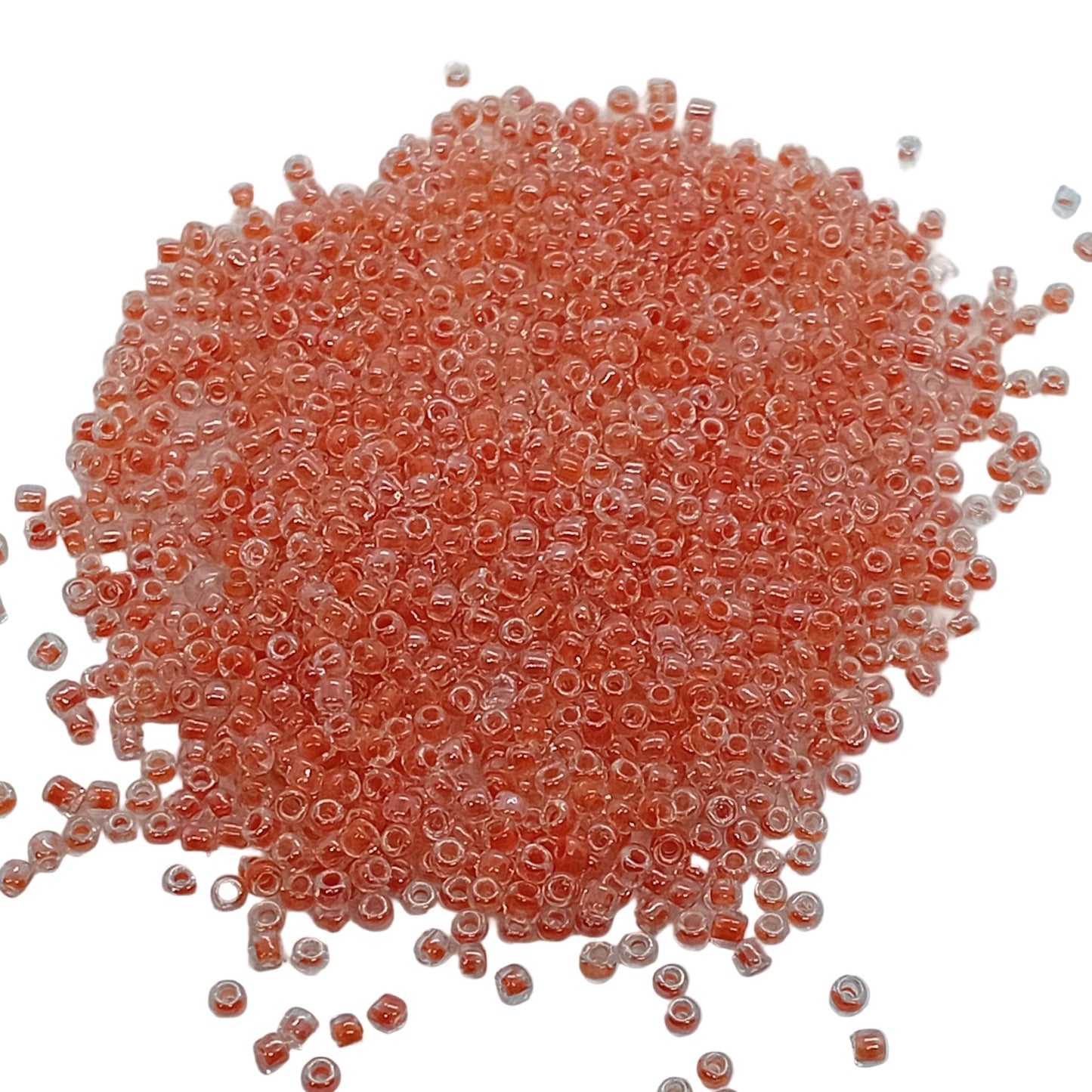 15g 11/0 2mm Orange Lined Seed Beads