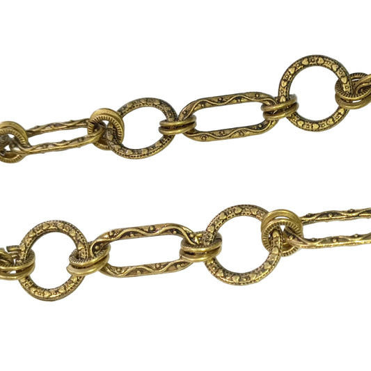1m Chunky Bronze Fancy Chain
