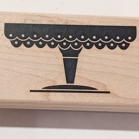PRELOVED! Champagne Glass Wooden Rubber Stamp