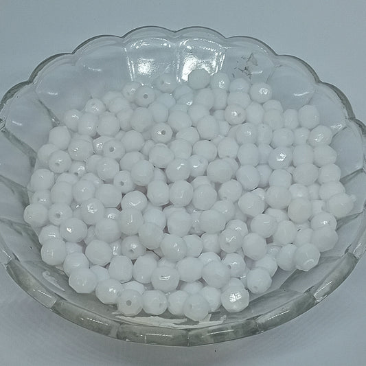 BULK SALE! 1000 White Acrylic Faceted Beads