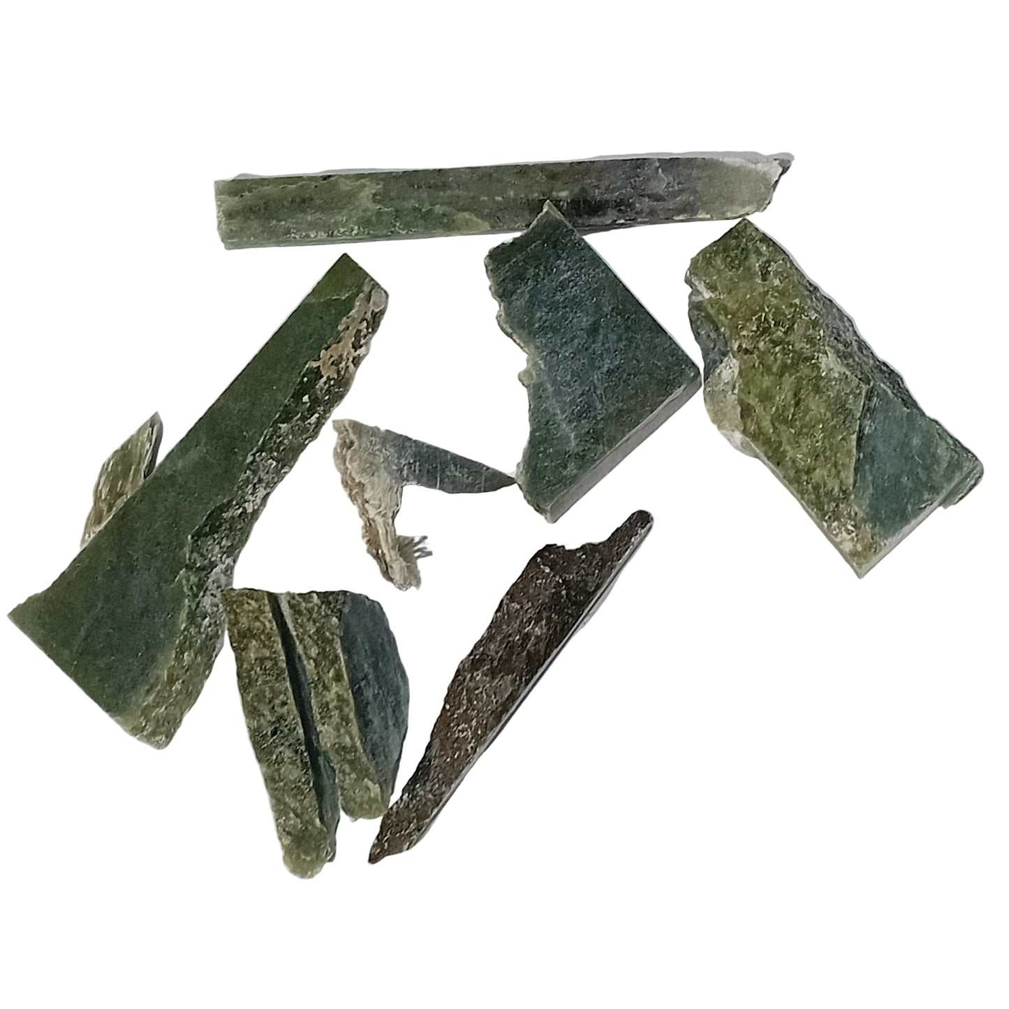 100g NZ Raw Green Stone Off Cuts