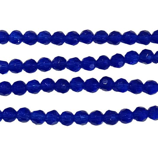 SALE! 190pc 6mm Glass Dark Blue Faceted Beads
