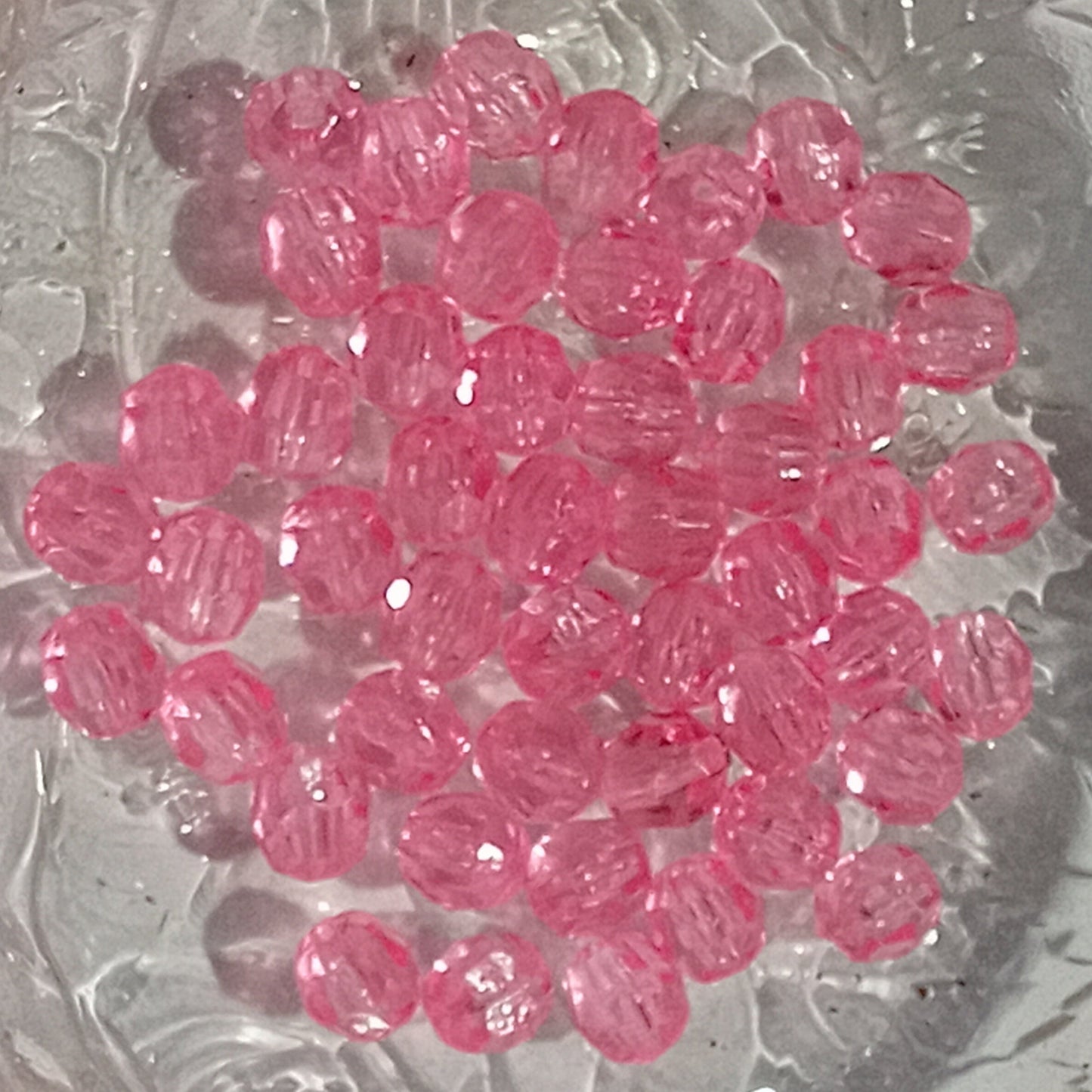 BULK SALE! 1000 Pink Acrylic Faceted Beads