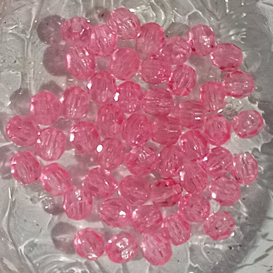BULK SALE! 1000 Pink Acrylic Faceted Beads