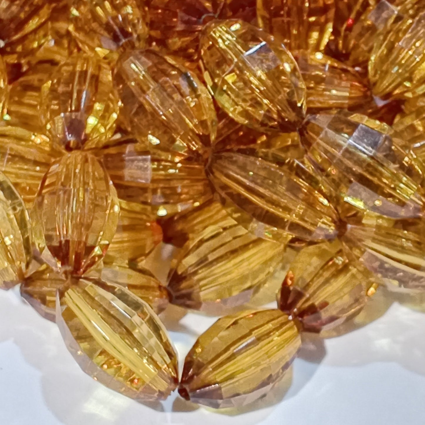 20mm Oval Brown Faceted Acrylic Beads