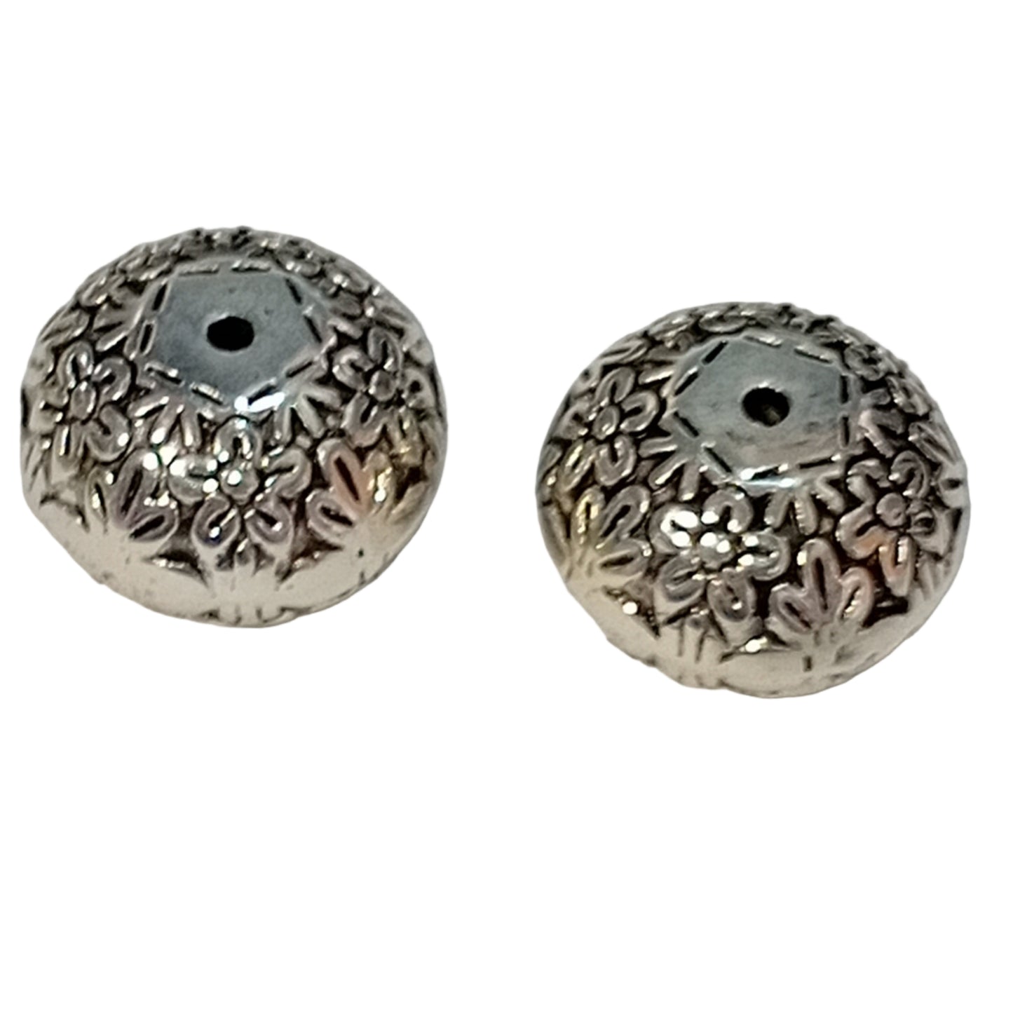 10pc 20mm Antique Silver Rondelle Acrylic Beads