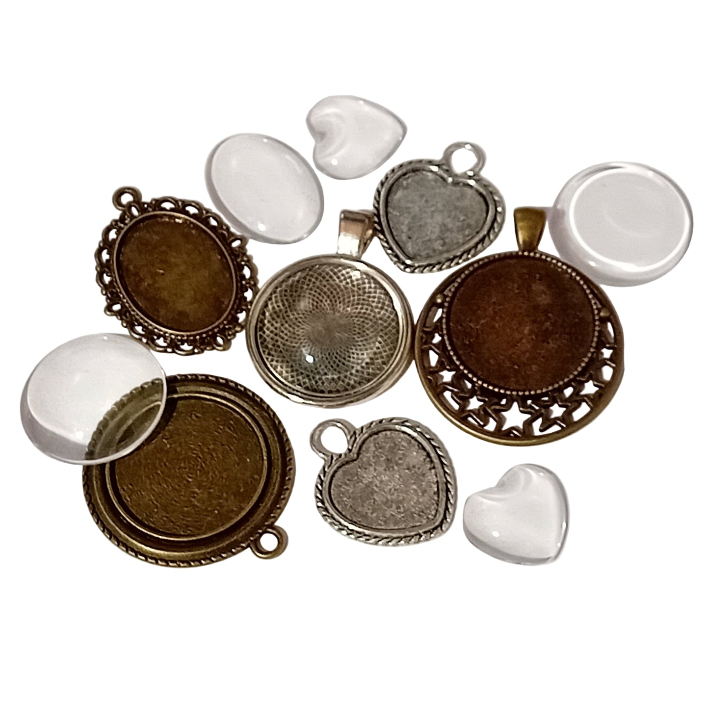 6pc Mixed Bezels & Glass Cabochon Pack.