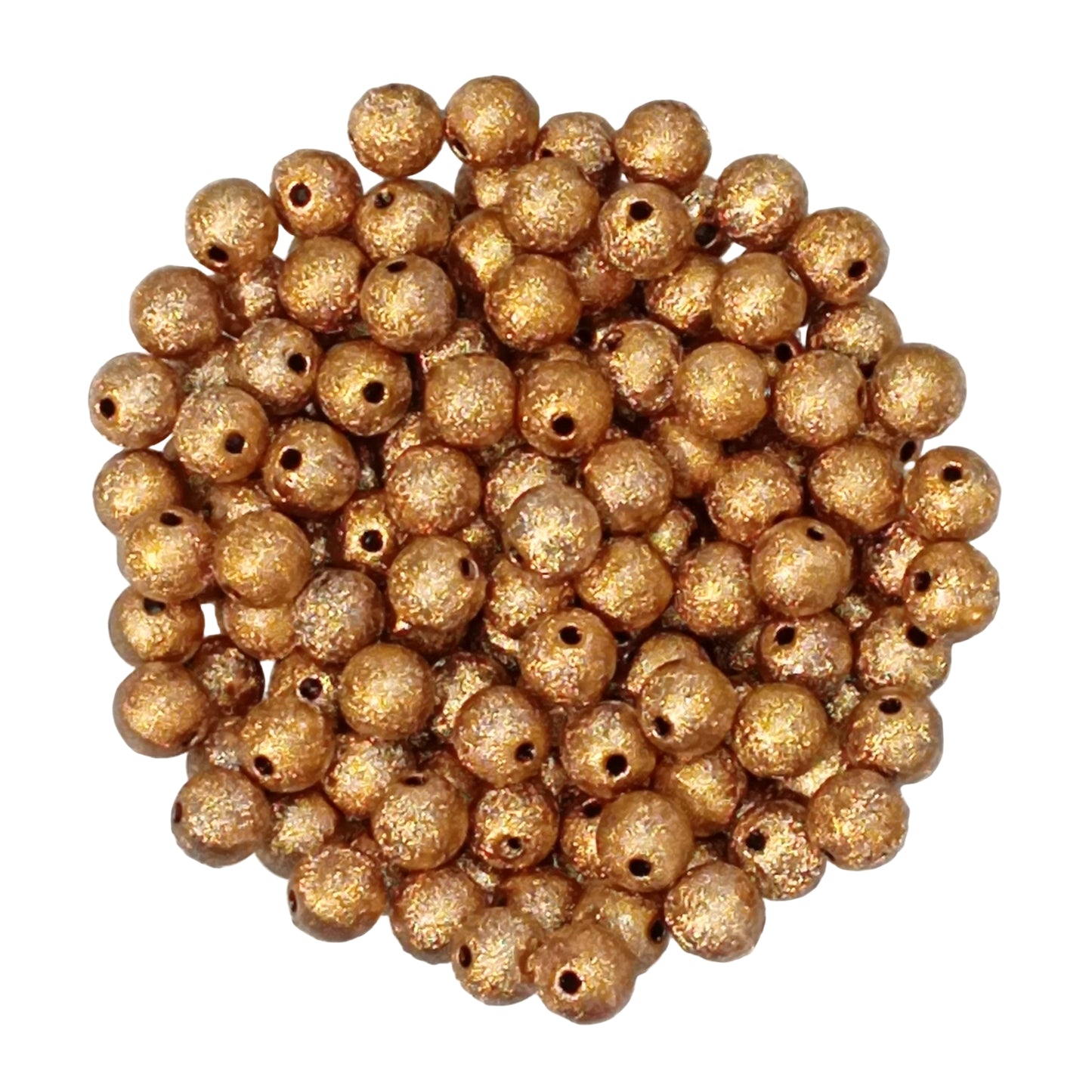 200pc 8mm Golden Brown Acrylic Beads