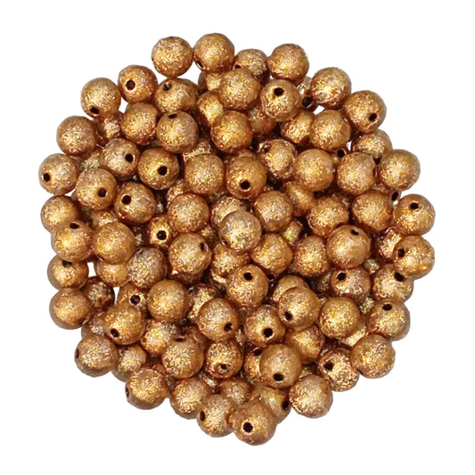200pc 8mm Golden Brown Acrylic Beads