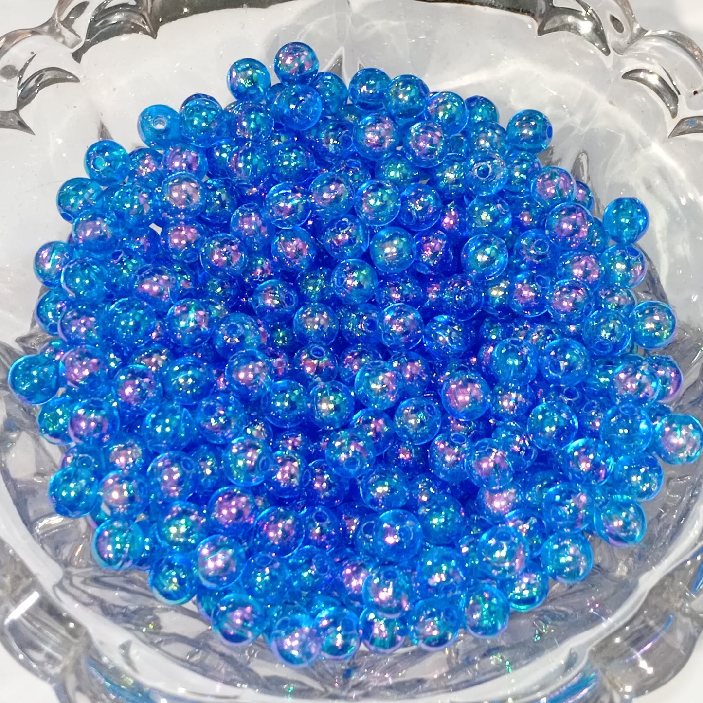 50g 6mm Blue & Purple Two Tone Acrylic Beads