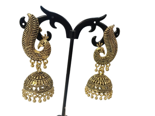 Gold Statement Boho Indian Earrings