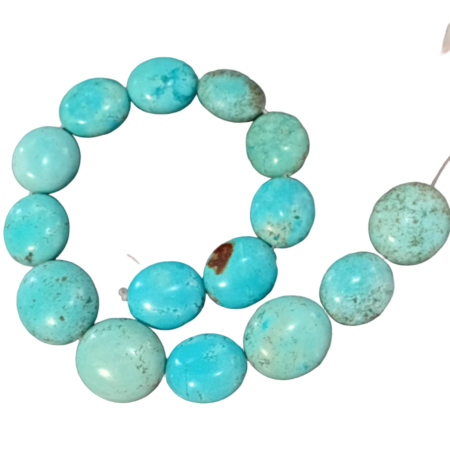 ONLY 1 IN STOCK! Large Howlite Oval Bead Strand