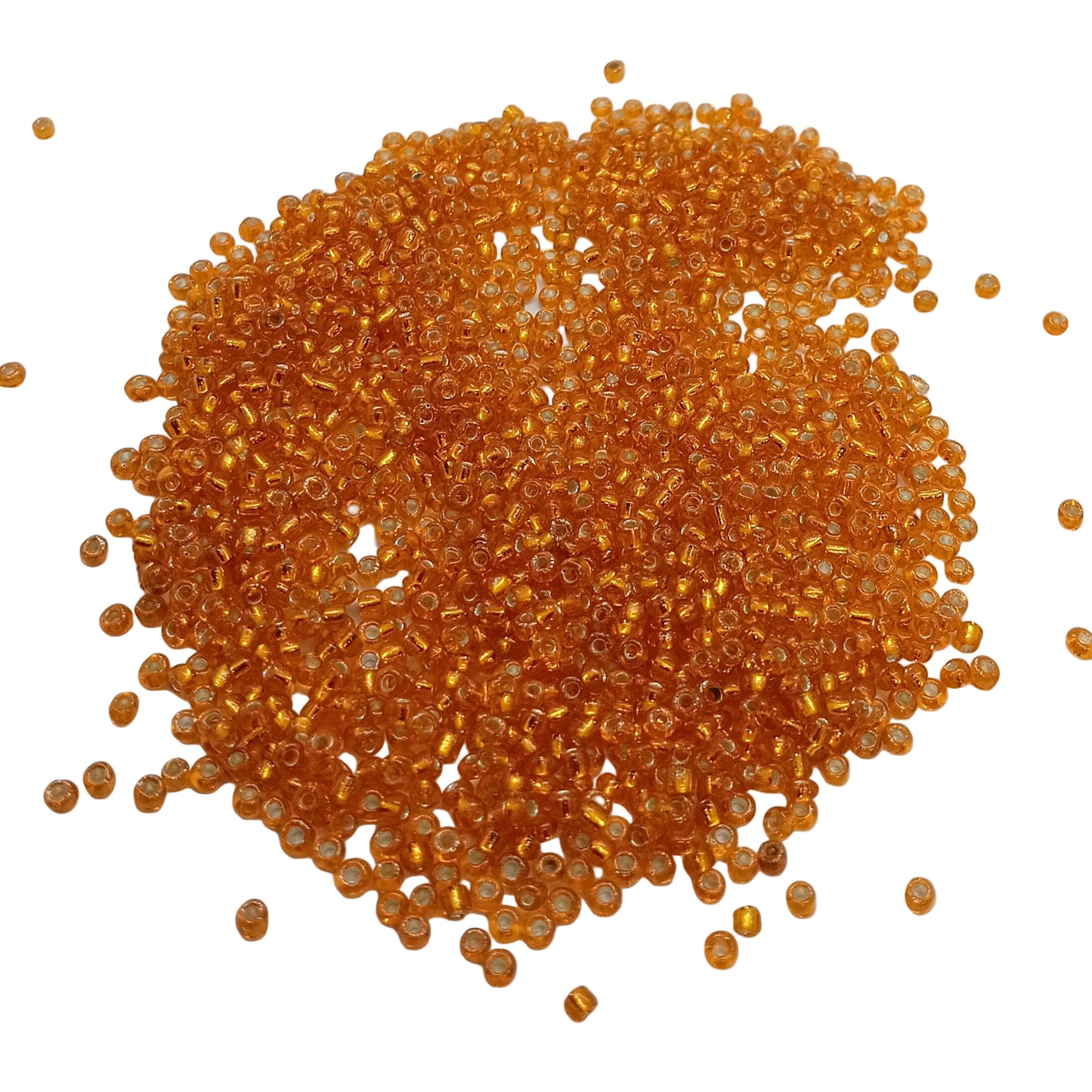 15g 11/0 2mm Orange Silver Lined Seed Beads
