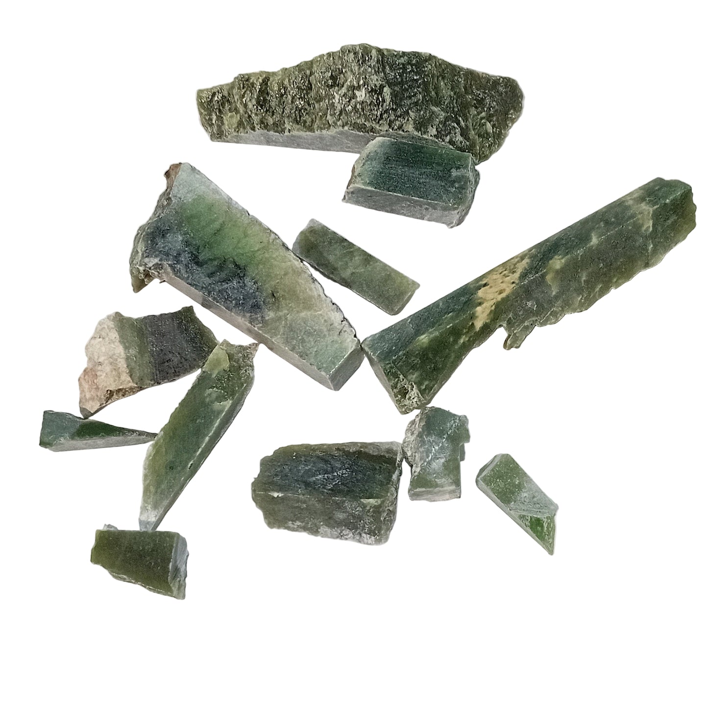 100g NZ Raw Green Stone Off Cuts
