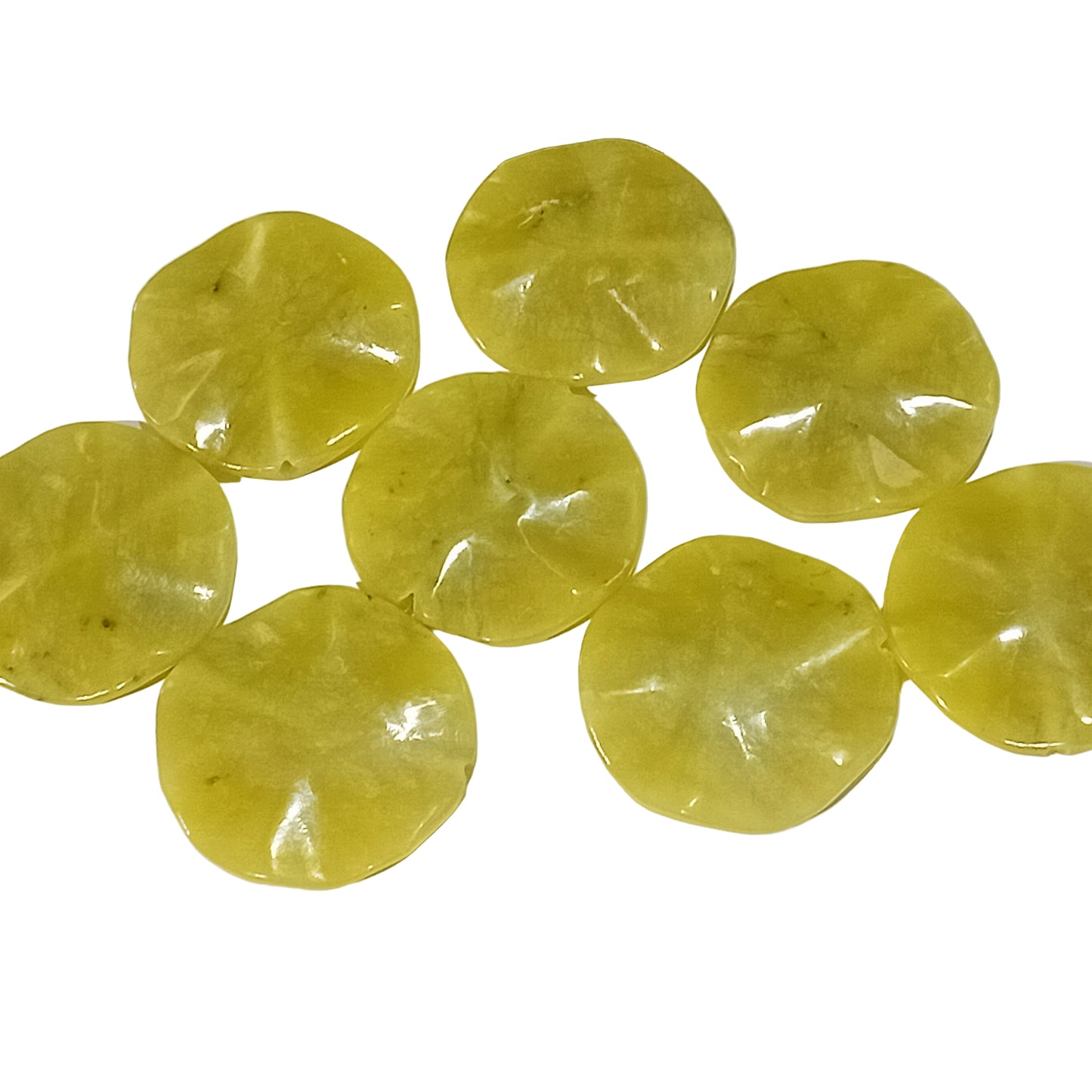 1pc 50mm Round Yellow Serpentine Gemstone Bead