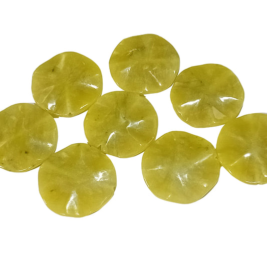 1pc 50mm Round Yellow Serpentine Gemstone Bead