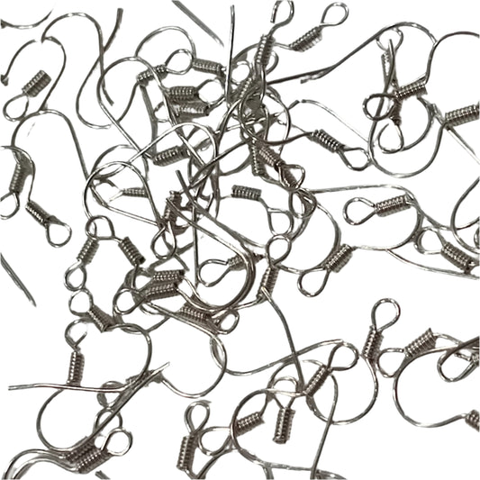 50pc B Grade 15cm Silver Earring Hooks