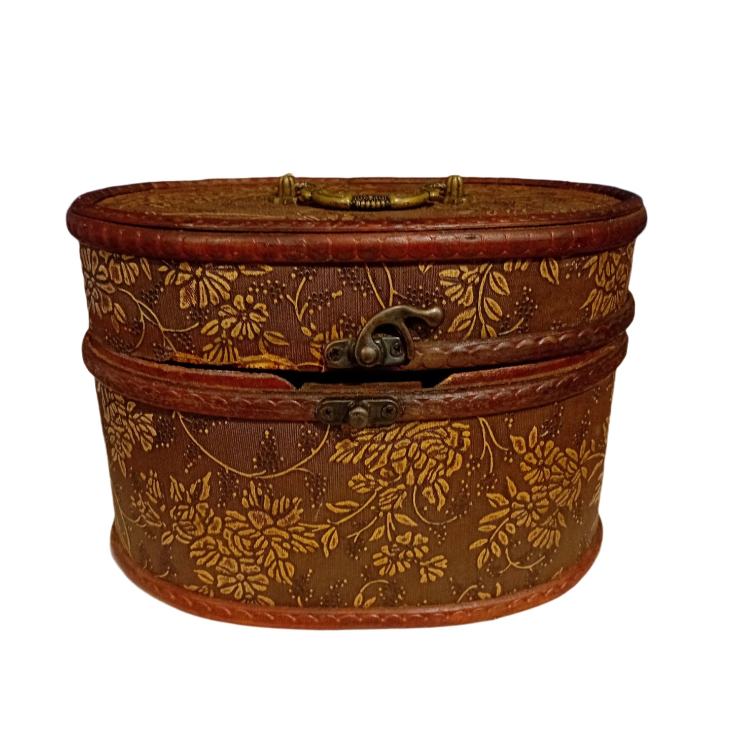 **FAULTY** Oval Floral Wooden Box
