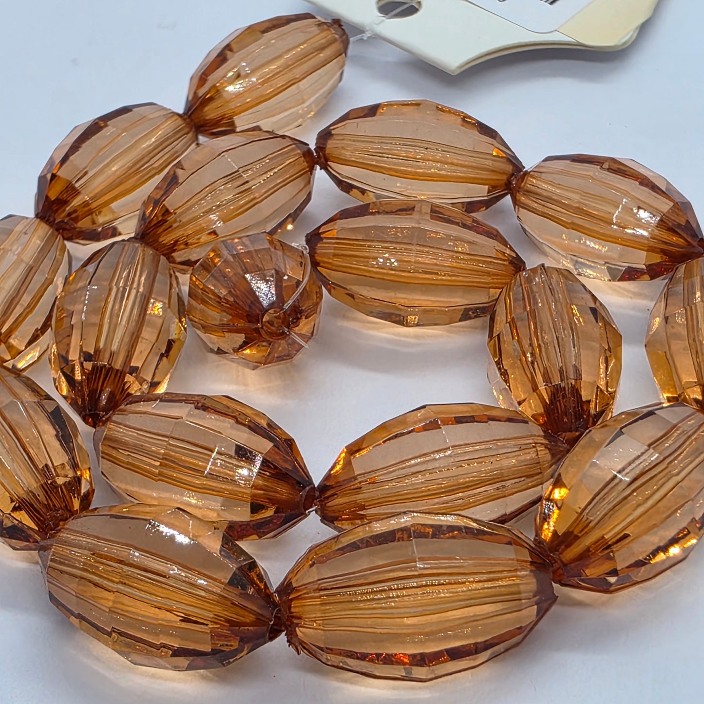 20mm Oval Dark Brown Faceted Acrylic Beads