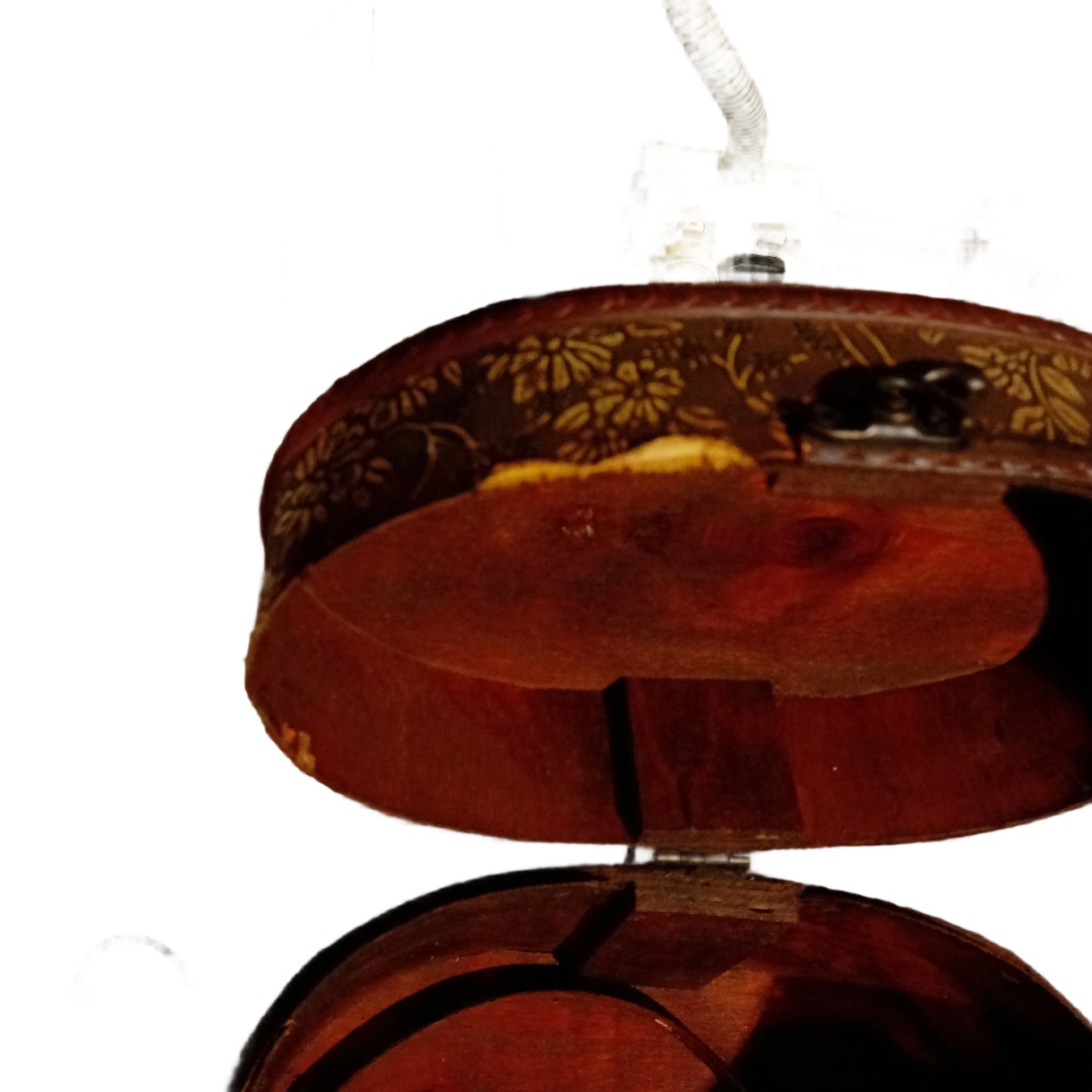 **FAULTY** Oval Floral Wooden Box