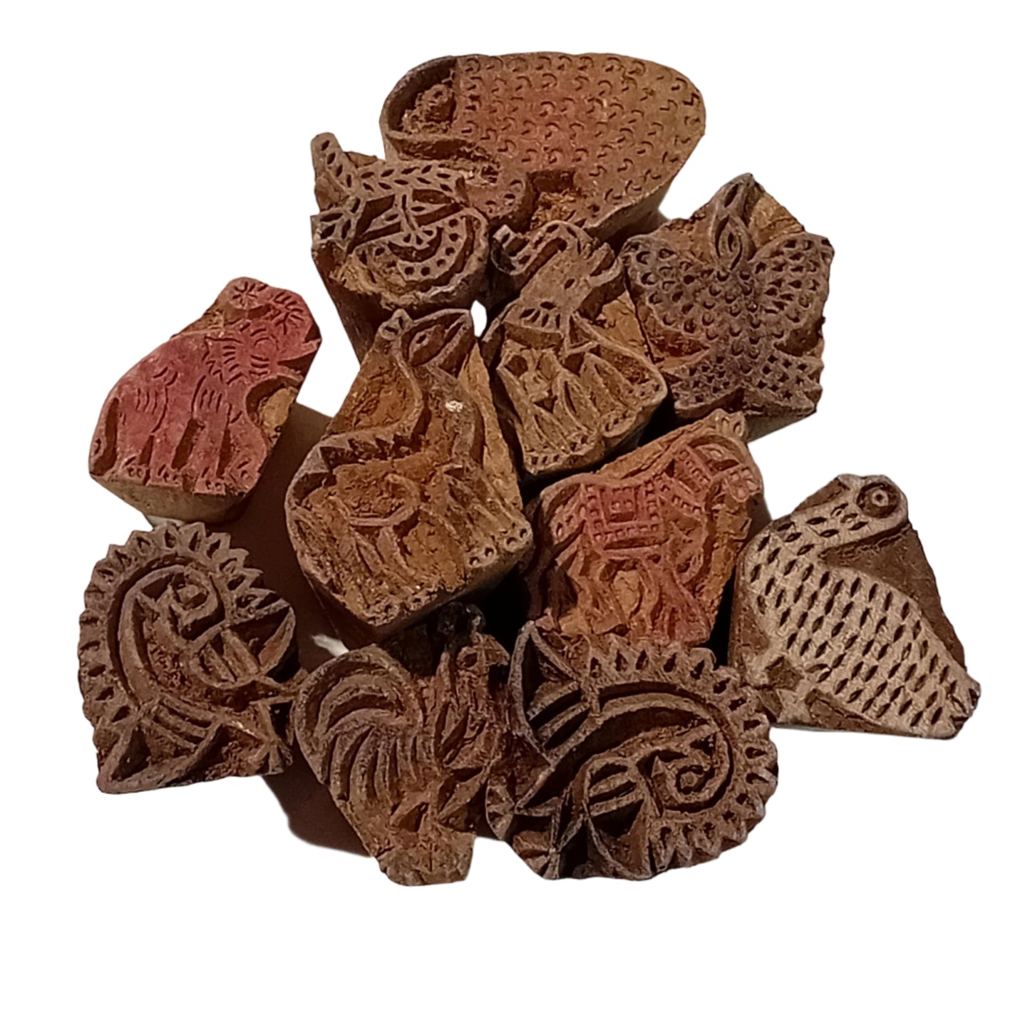 **BULK BUY** 11PC Small Animal Indian Block Stamps
