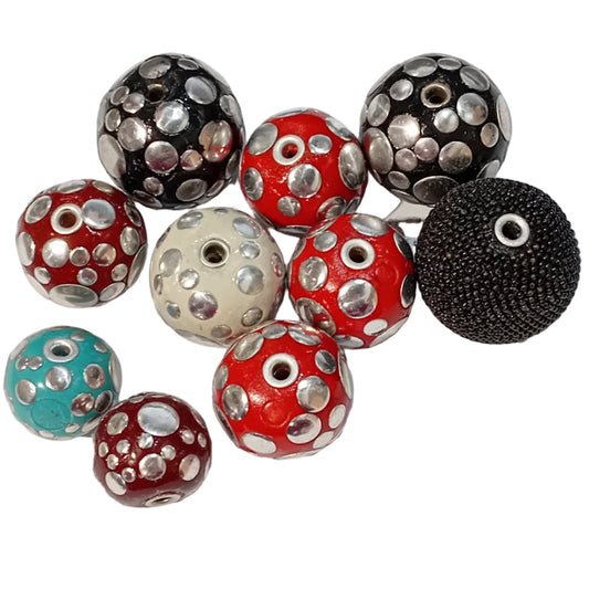 CLEARANCE! 10pc Mixed Chunky Kashmiri Beads
