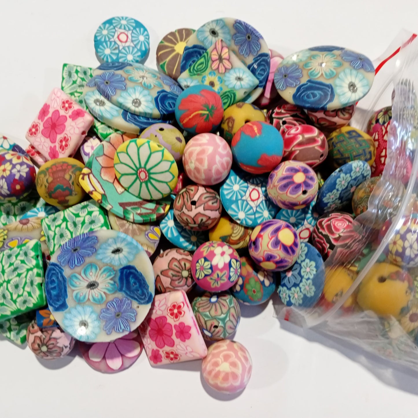 SALE! 100pc Large Round & Square Clay Beads 2.