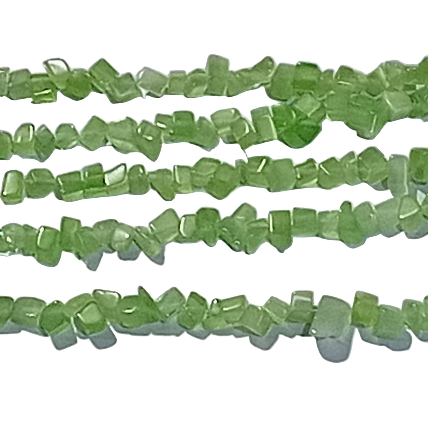 SALE! 5x Strings Of Glass Green Cats Eye Chip Beads