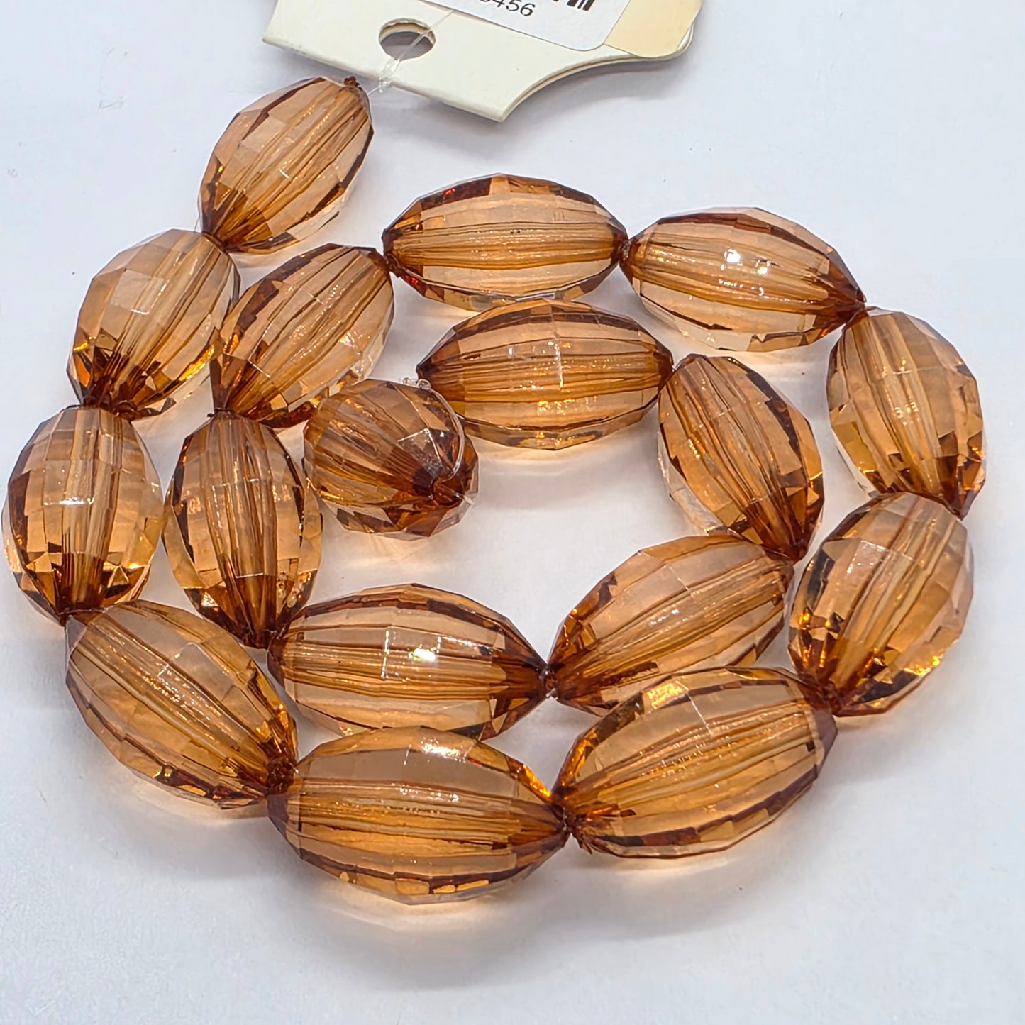 20mm Oval Dark Brown Faceted Acrylic Beads