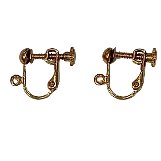 Dark Gold Clip On Screw Earring Component