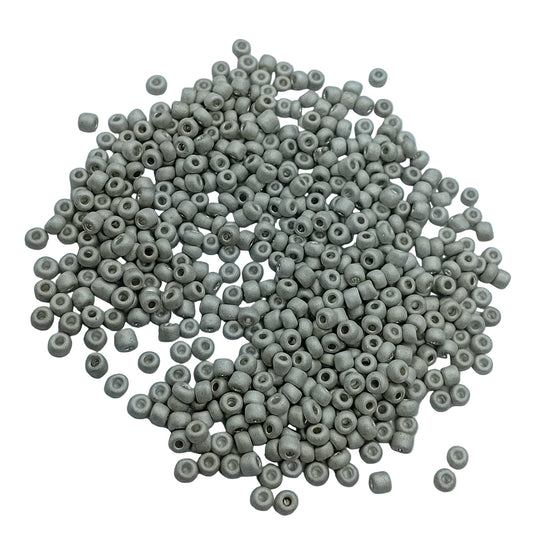 15g 11/0 3mm Matte Light Grey Seed Beads