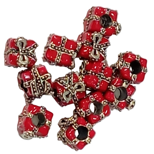 12pc Christmas Present Beads