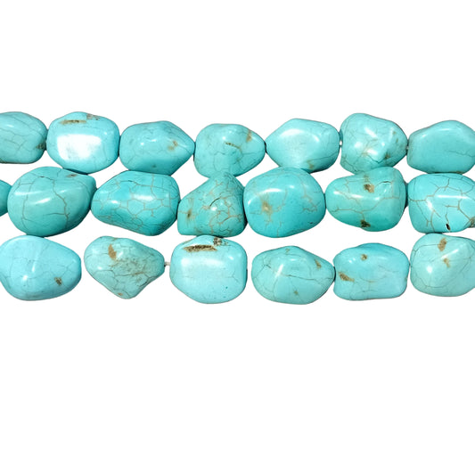 Extra Large Blue Howlite Nugget Beads