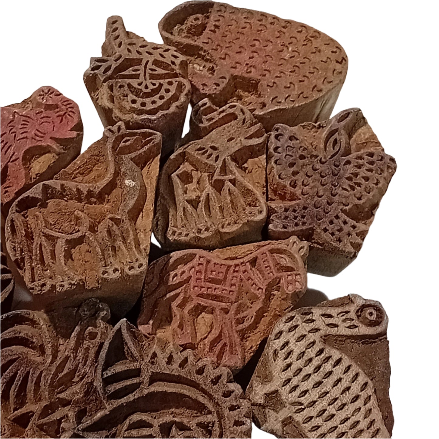 **BULK BUY** 11PC Small Animal Indian Block Stamps