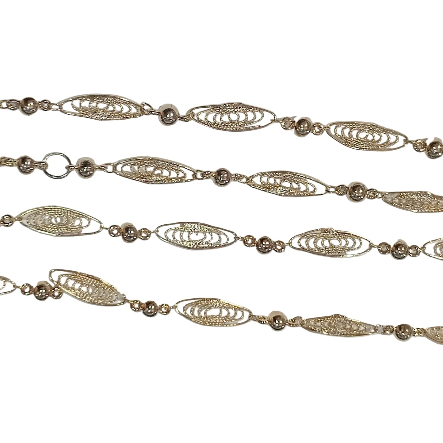 1m Champagne Fancy Filigree Chain