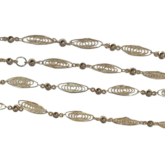 1m Champagne Fancy Filigree Chain