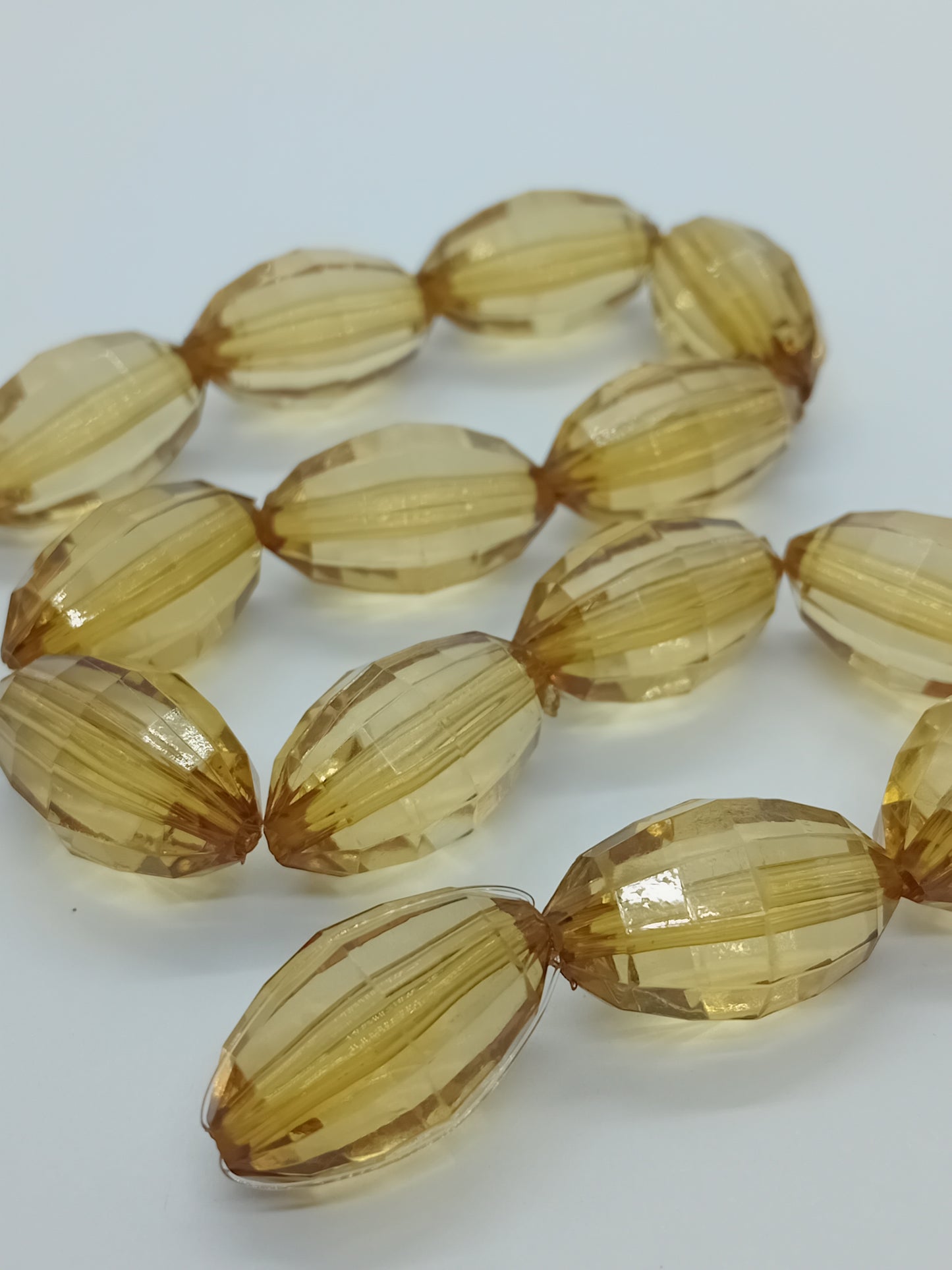 20mm Oval Brown Faceted Acrylic Beads
