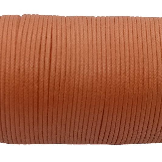 25M 0.5mm Peachy Orange Waxed Cotton Cord