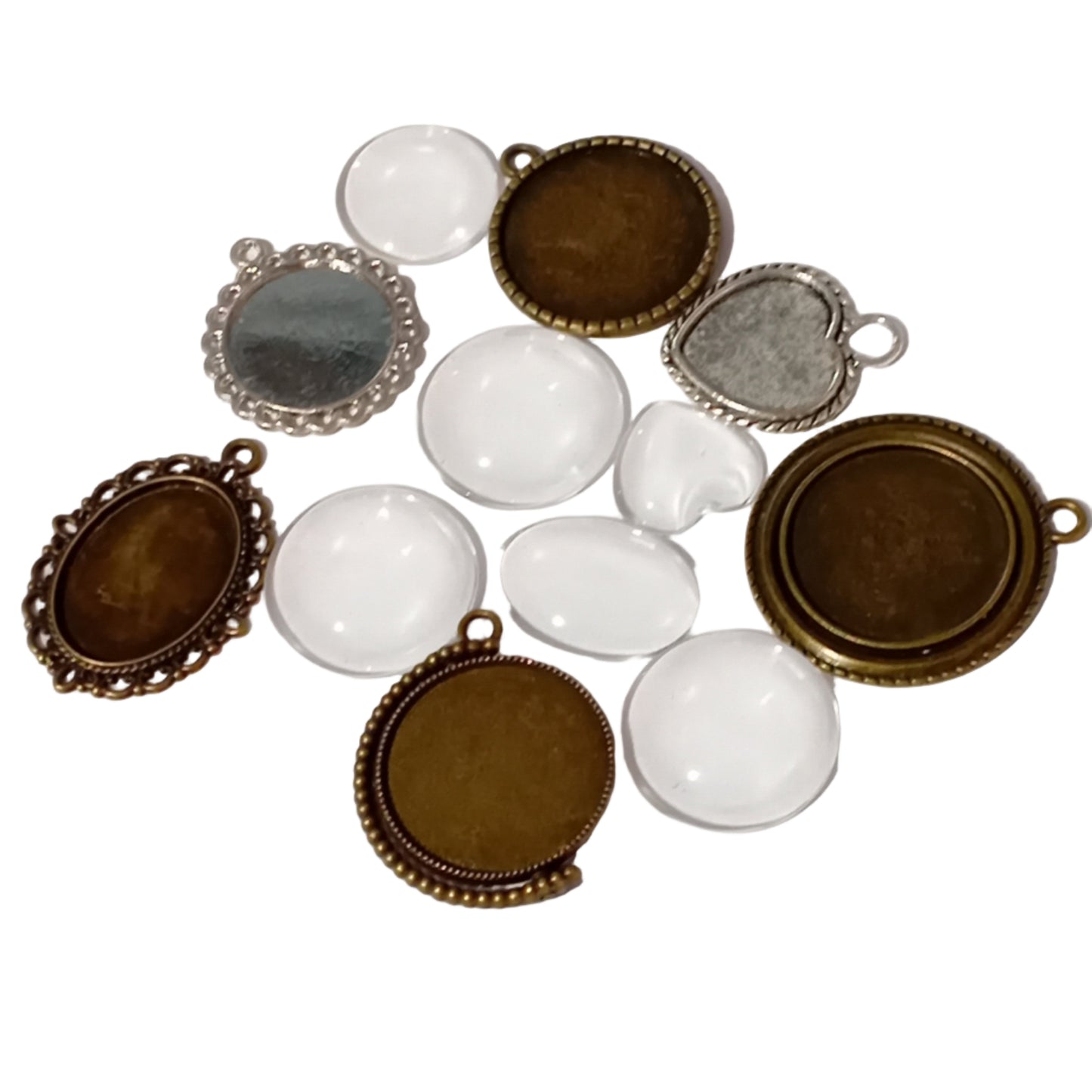 6pc Mixed Bezels & Glass Cabochon Pack.