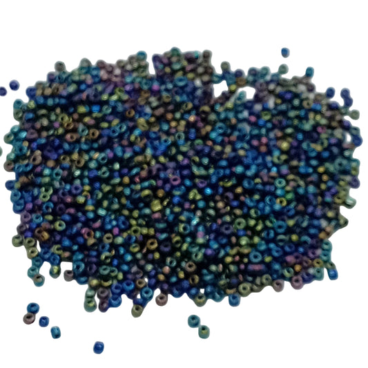 15g 11/0 2mm Blue Iris Seed Beads