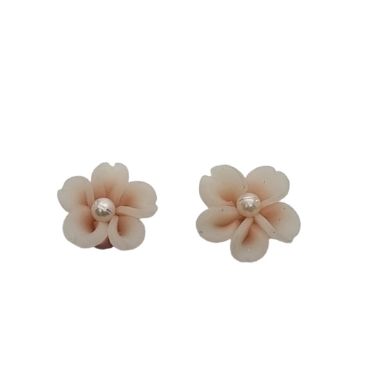 10pc Handmade Polymer Clay Pearl Flower Beads