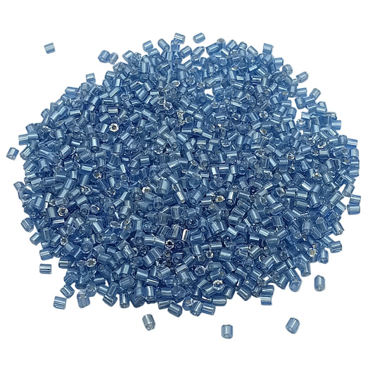 15g 11/0 2mm Light Blue Cut Seed Beads