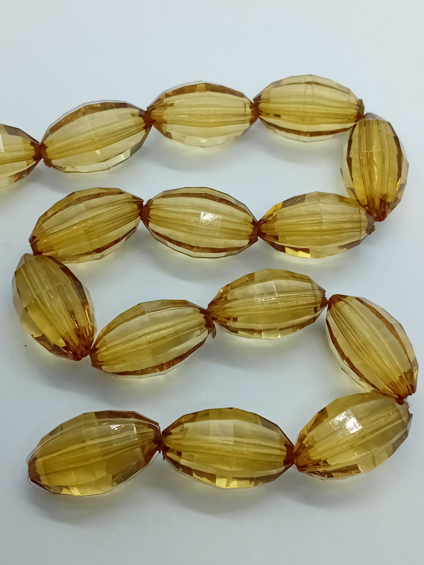 20mm Oval Brown Faceted Acrylic Beads
