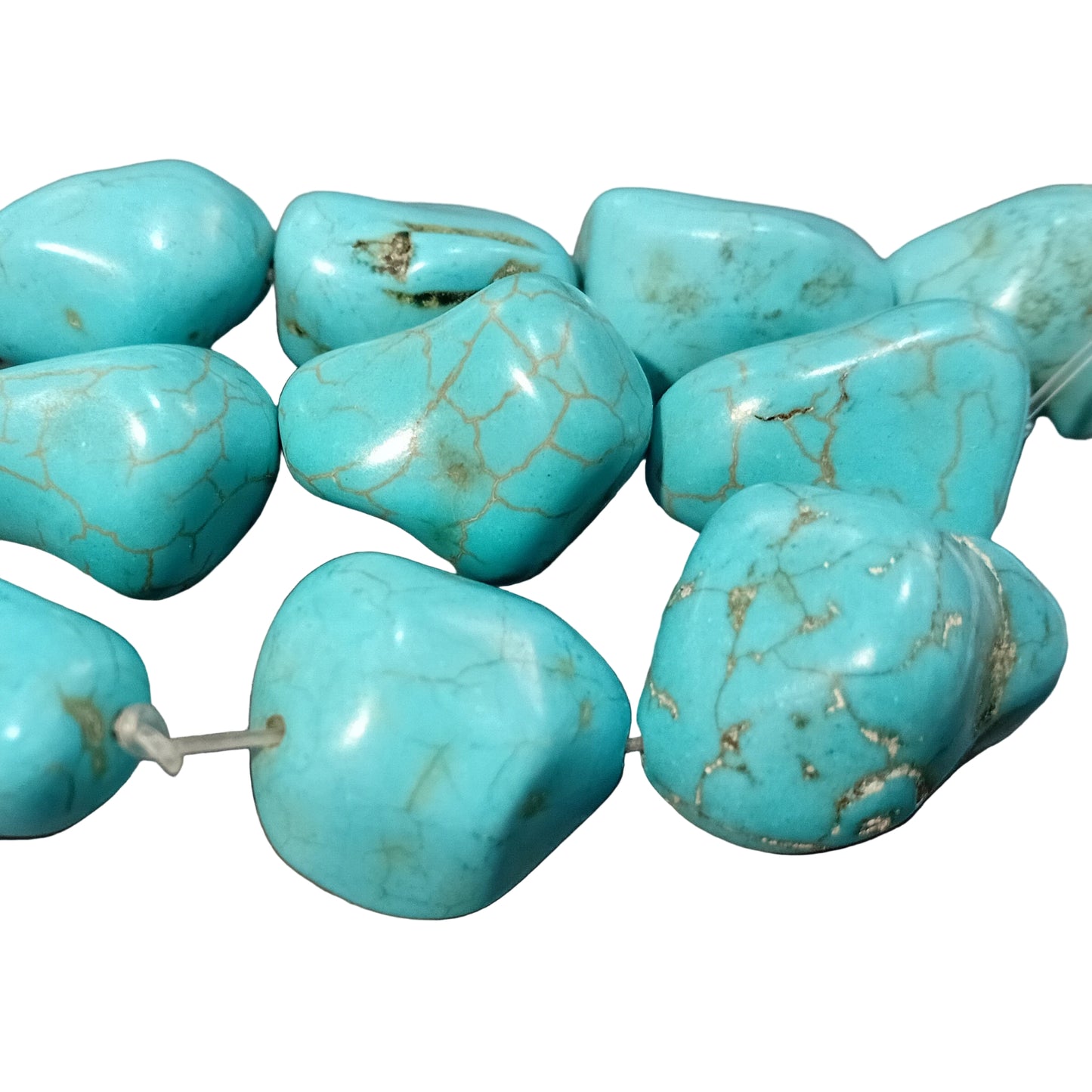 Extra Large Blue Howlite Nugget Beads