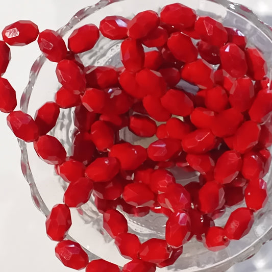 SALE! 182pc 10mm Dark Red/ Black AB Oval Faceted Glass Beads