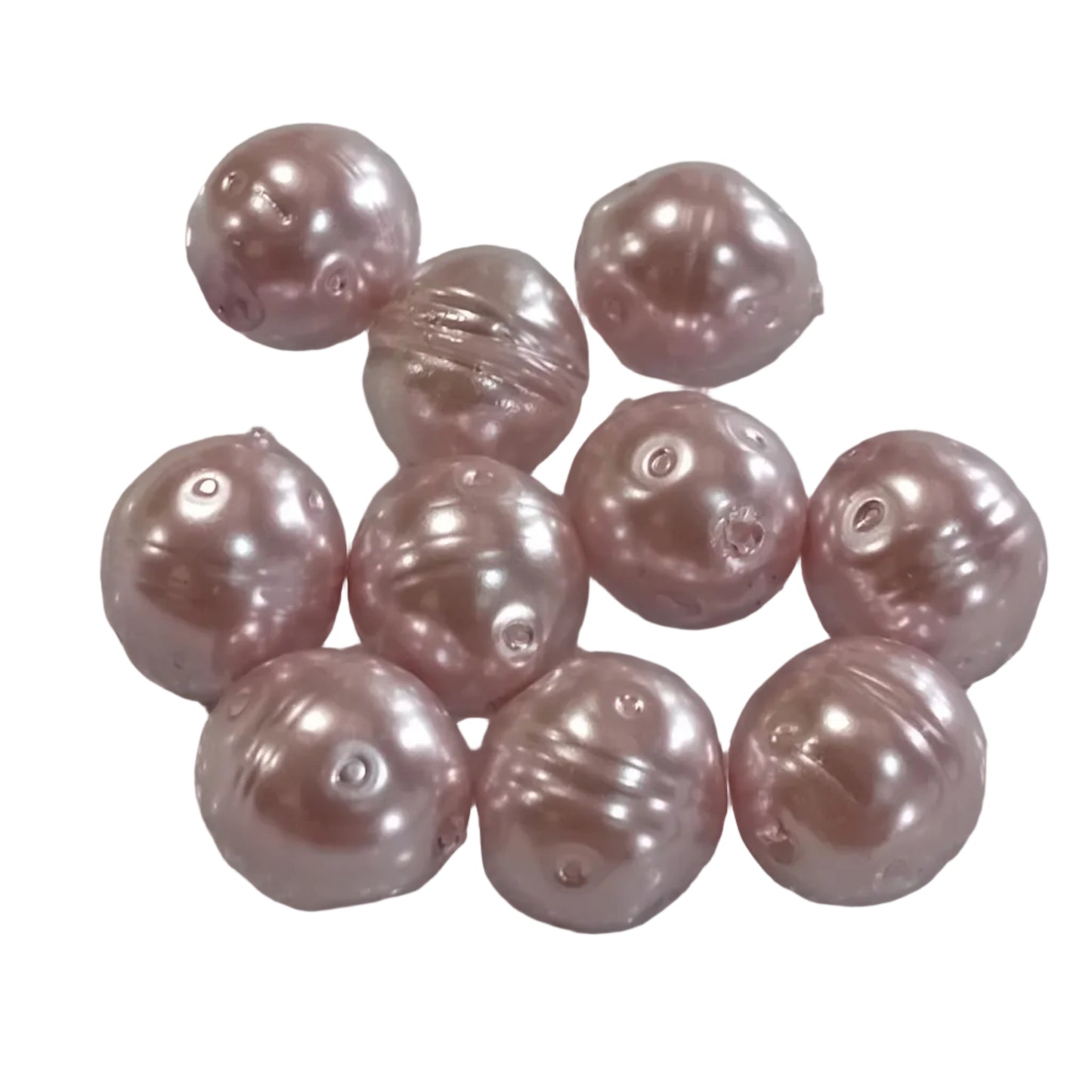 10pc Pink Pearl Glass Beads