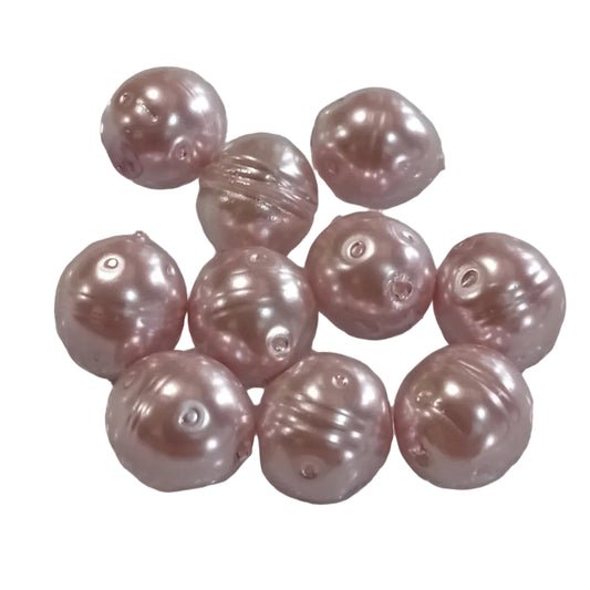 10pc Pink Pearl Glass Beads