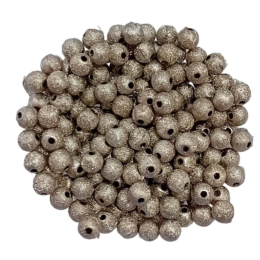 200pc 5mm Metallic Silver Acrylic Beads
