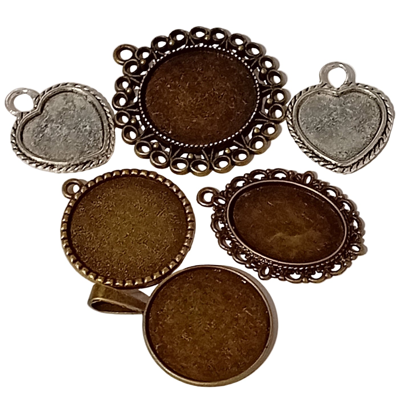 6pc Mixed Bezels & Glass Cabochon Pack.