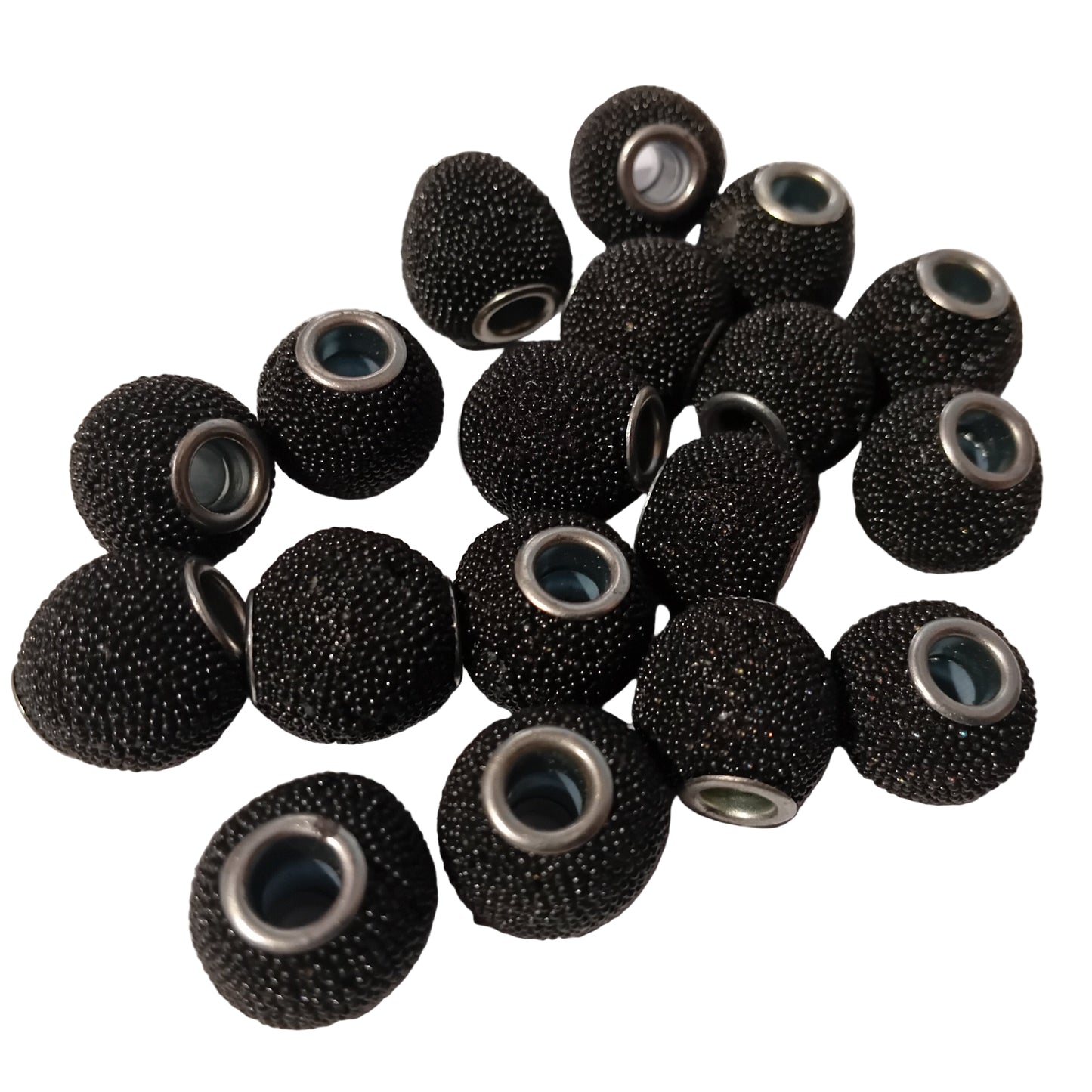 CLEARANCE! 18pc Black Glittery Kashmiri Beads